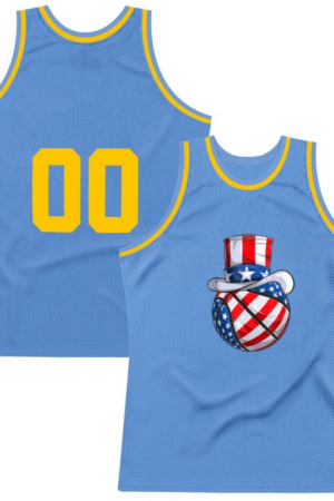 Freezumashop Basketball Uncle Sam Hat US Flag Basketball Jersey