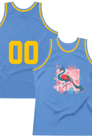 Freezumashop Easter Flamingo With Easter Basket Basketball Jersey