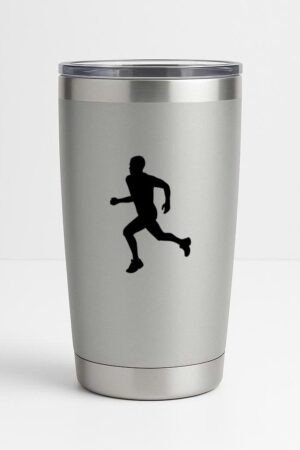 Freezumashop Man Running Black Silhouette Tumbler