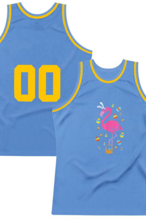 Freezumashop Pink Flamingo Bunny Ears Eggs Basket Easter Day Basketball Jersey