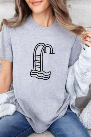 Freezumashop Swimming Pool Ladder Stroke Ladder Swimming T-Shirt
